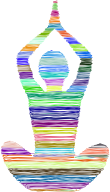 Colorful Scribbled Female Yoga Pose Silhouette 16
