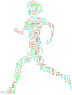 Woman Running Word Cloud Variation 2 No Background
