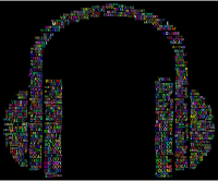 Prismatic Music Headphones Word Cloud