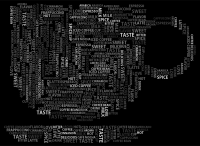 Coffee Cup Word Cloud Grayscale