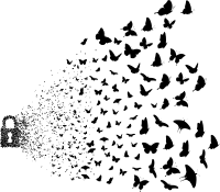 Lock dissolving into butterflies