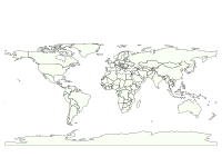 One-color simple world map