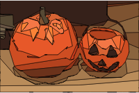 Pumpkin and Jack-o-Lantern