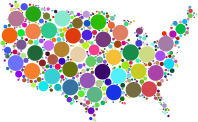 Prismatic United States Map Circles
