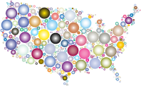 Prismatic United States Map Circles 3