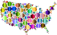 Prismatic United States Map Circles 4