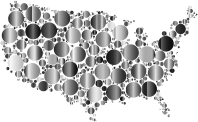 Prismatic United States Map Circles 5