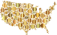 Prismatic United States Map Circles 7
