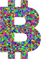 Low Poly Prismatic Bitcoin Logo