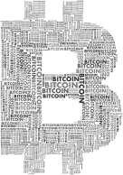 Bitcoin Logo Word Cloud Grayscale