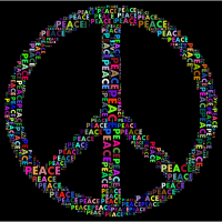 Prismatic Peace Sign Word Cloud