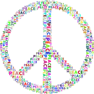 Prismatic Peace Sign Word Cloud No Background