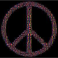 Spectrum Peace Sign Word Cloud