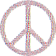 Spectrum Peace Sign Word Cloud No Background