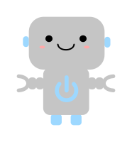 Kawaii Robot with Power Symbol