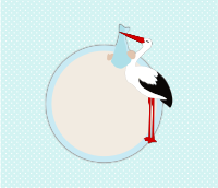 Stork baby shower card