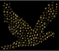 Gold World Religions Peace Dove