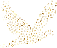 Gold World Religions Peace Dove No Background