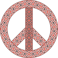 Ornate Floral Peace Sign