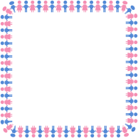 Male And Female Symbols Holding Hands Square