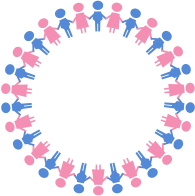 Male And Female Symbols Holding Hands Circle Large