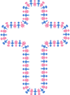 Male And Female Symbols Holding Hands Cross