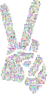 Prismatic Peace Hand Sign Smoothed Word Cloud