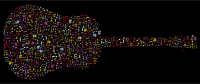 Musical Notes Old Fashioned Guitar