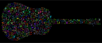 Prismatic Musical Notes Old Fashioned Guitar