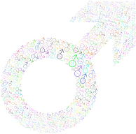 Prismatic Male Symbol Fractal No Background
