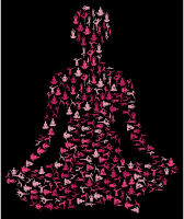 Female Yoga Pose Silhouette Fractal Variation 2