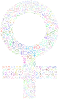 Prismatic Female Symbol Fractal No Background
