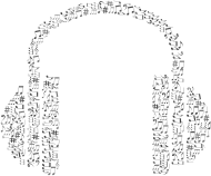 Musical Notes Headphone Grayscale