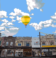 landscape with air-balloon