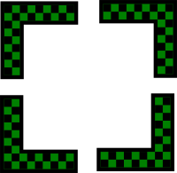 Corners design - green checked