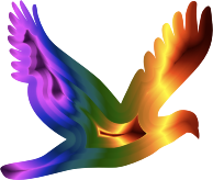 Chromatic Flying Dove Silhouette 2