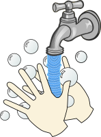 washing hands with soap and running water
