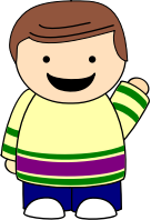 Pointing Brown-Haired Boy