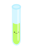Kawaii test tube with liquid