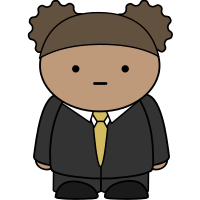 Comic character wearing a business suit