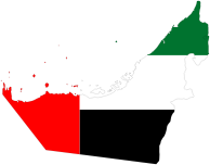 United Arab Emirates Map Flag With Stroke