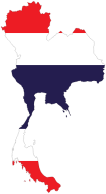 Thailand Map Flag With Stroke