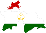 Tajikistan Map Flag With Stroke