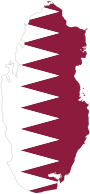 Qatar Map Flag With Stroke