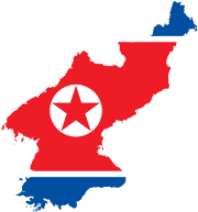 North Korea Map Flag