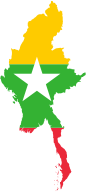 Myanmar Map Flag