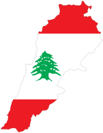 Lebanon Map Flag With Stroke