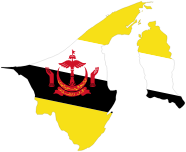Brunei Map Flag With Stroke