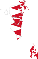 Bahrain Map Flag With Coat Of Arms