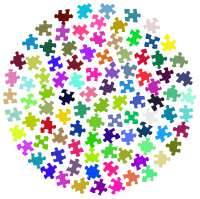 Prismatic Puzzle Pieces Circle